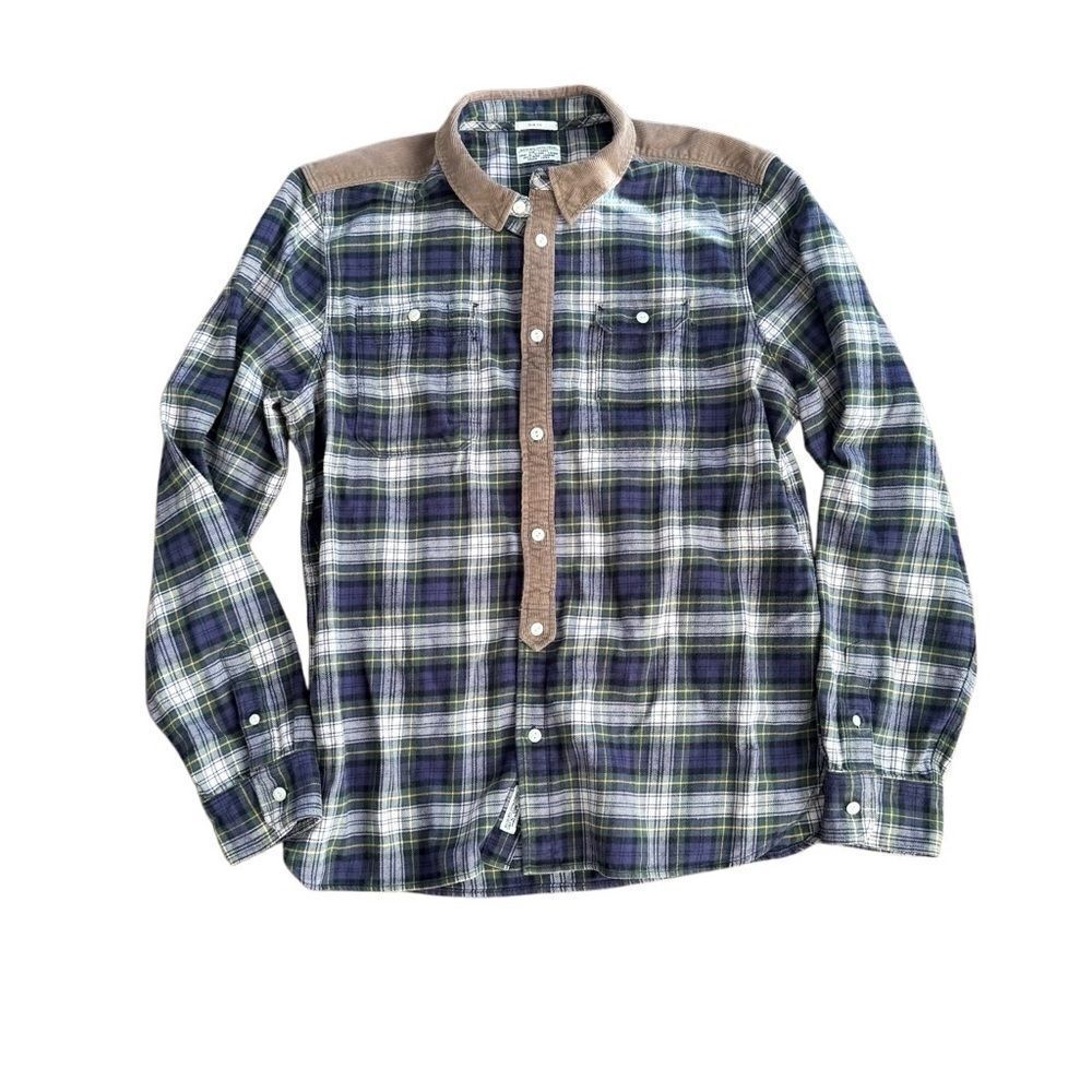 Allsaints Spitalfields ExMoor Button Down Shirt Flannel Corduroy Slim Fit Large